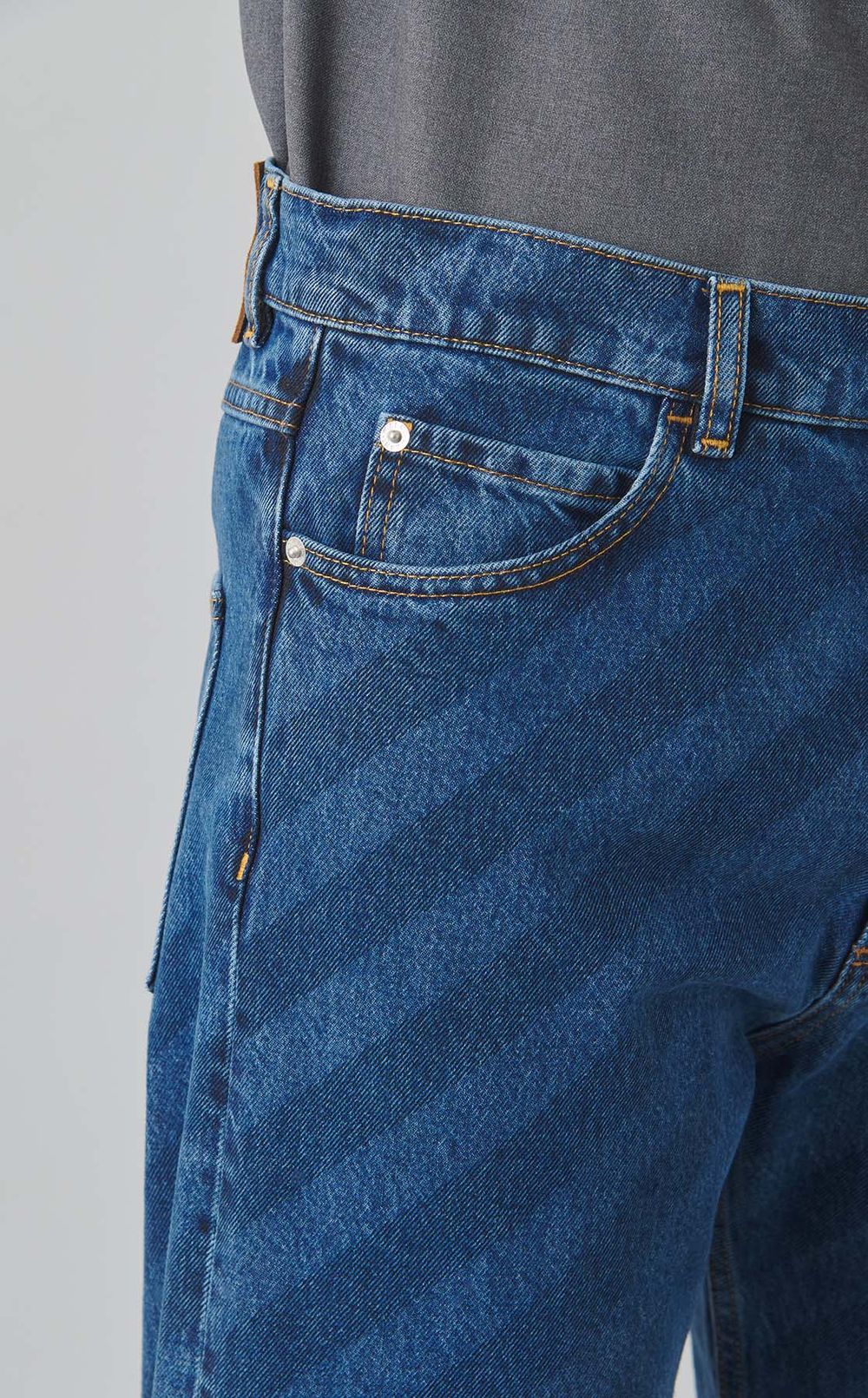 ストライプウォッシュドデニムパンツ