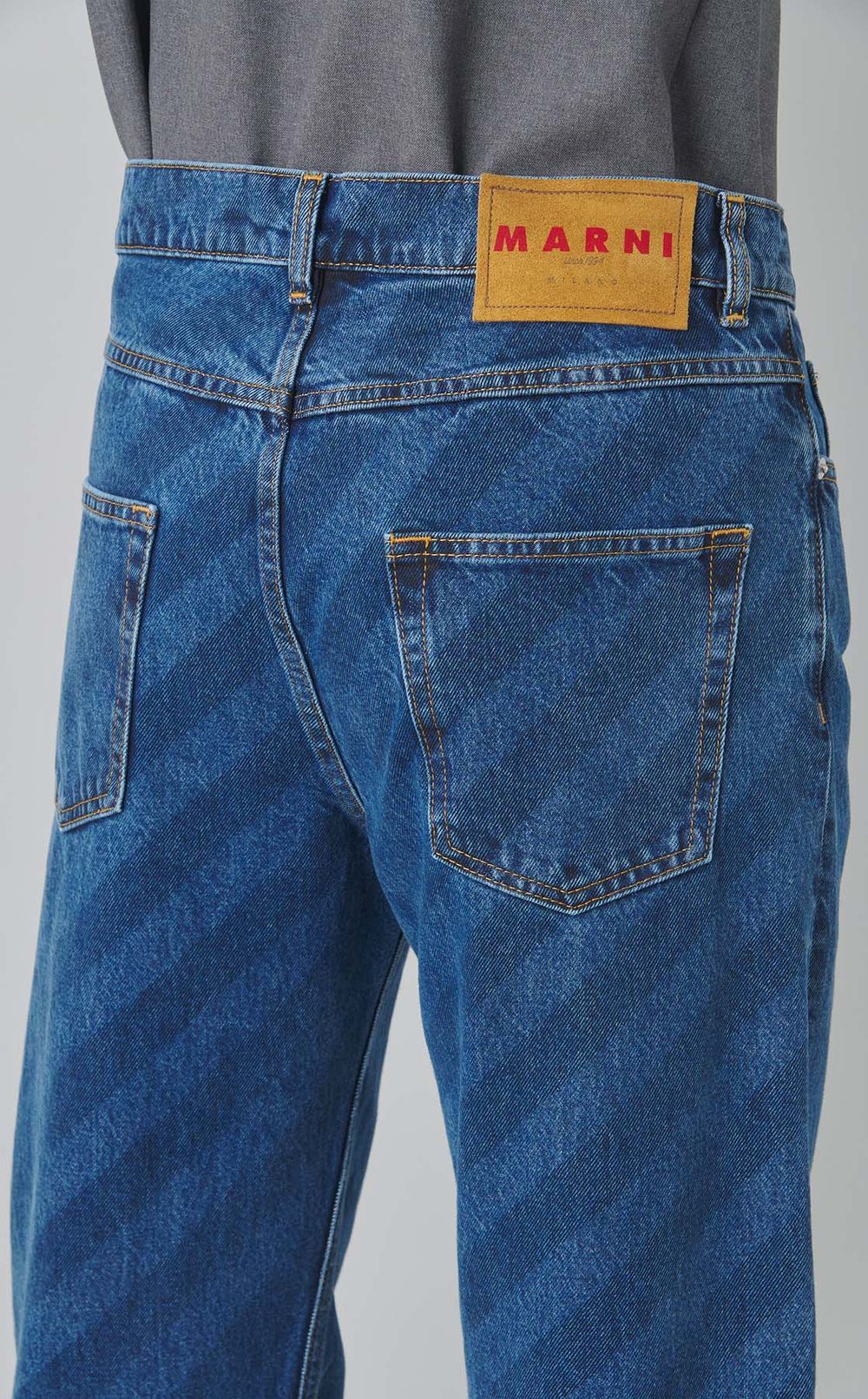 ストライプウォッシュドデニムパンツ