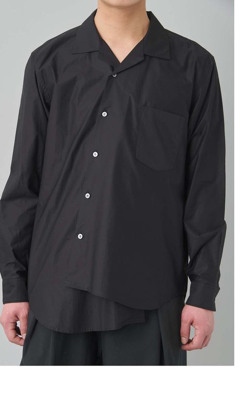 クロスフロントオープンカラーシャツ