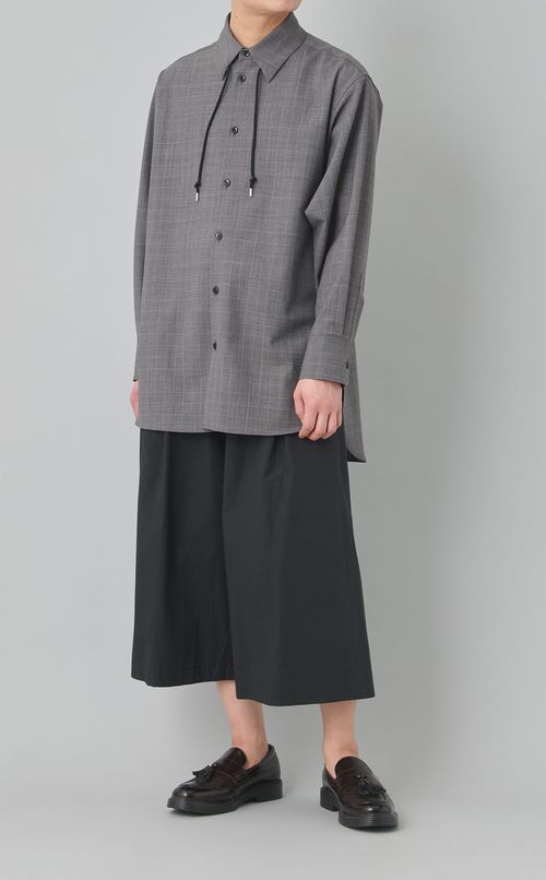 ワイドクロップドベルトパンツ