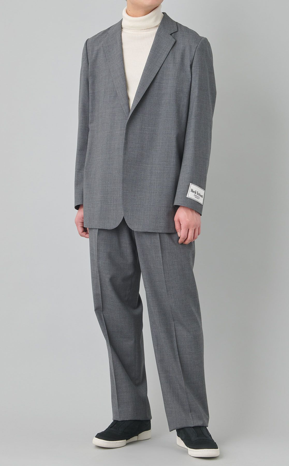 AMOMENTO ウールブレンド ワイドトラウザー L グレー AMOMENTO ウールブレンド ワイドトラウザー L グレー メンズ】夏に黒