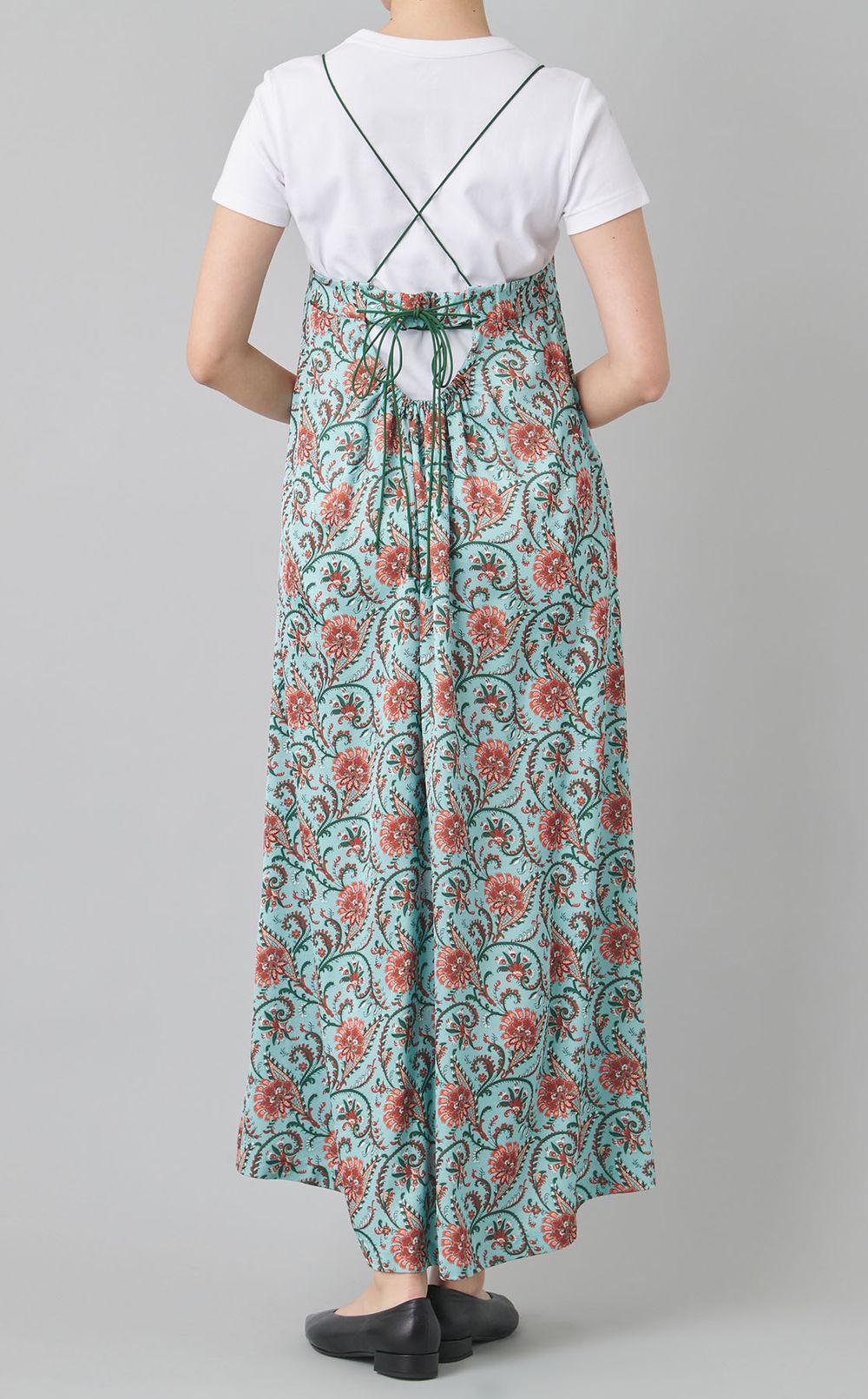 フラワープリントボリュームギャザードレス