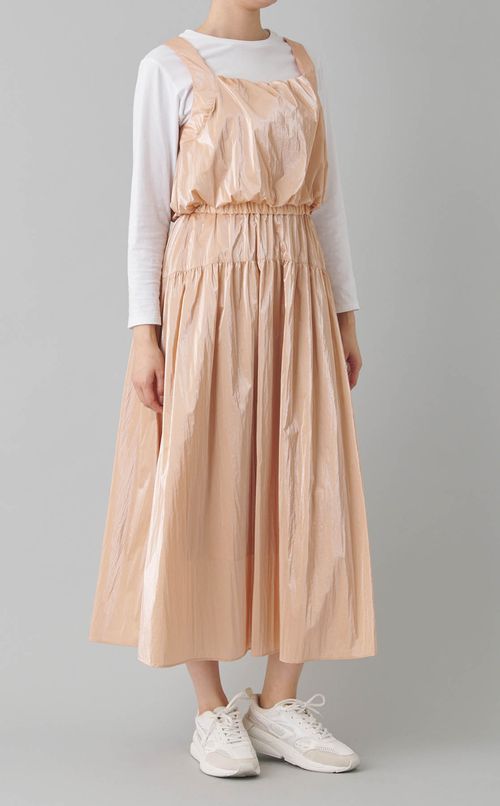 シャイニーギャザーヨークロングスカート