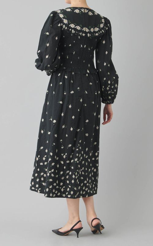 フラワープリン卜ギャザーワンピース