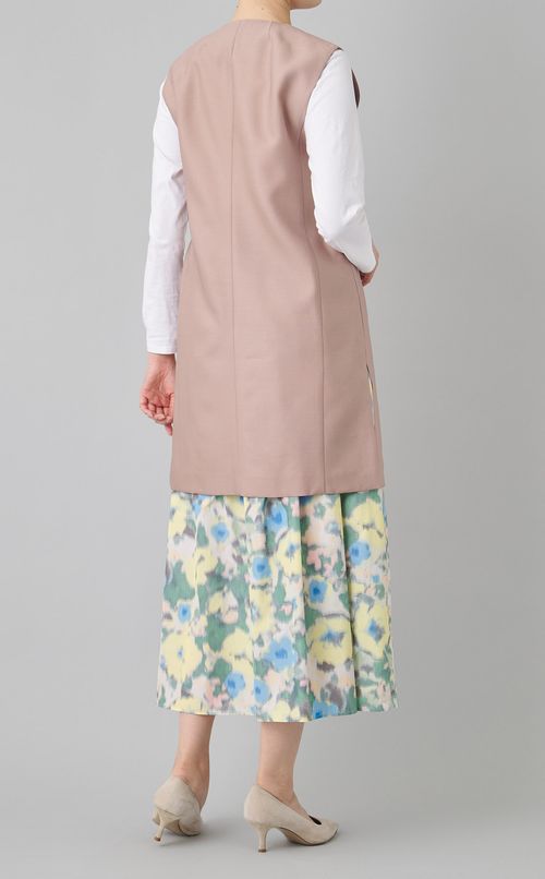 ウールシルクタッサー ロングジレ