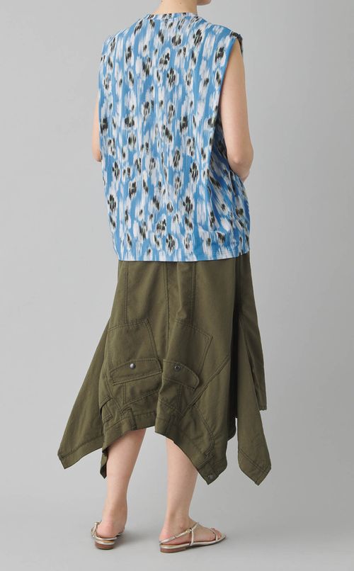 プリントスリーブレスプルオーバー