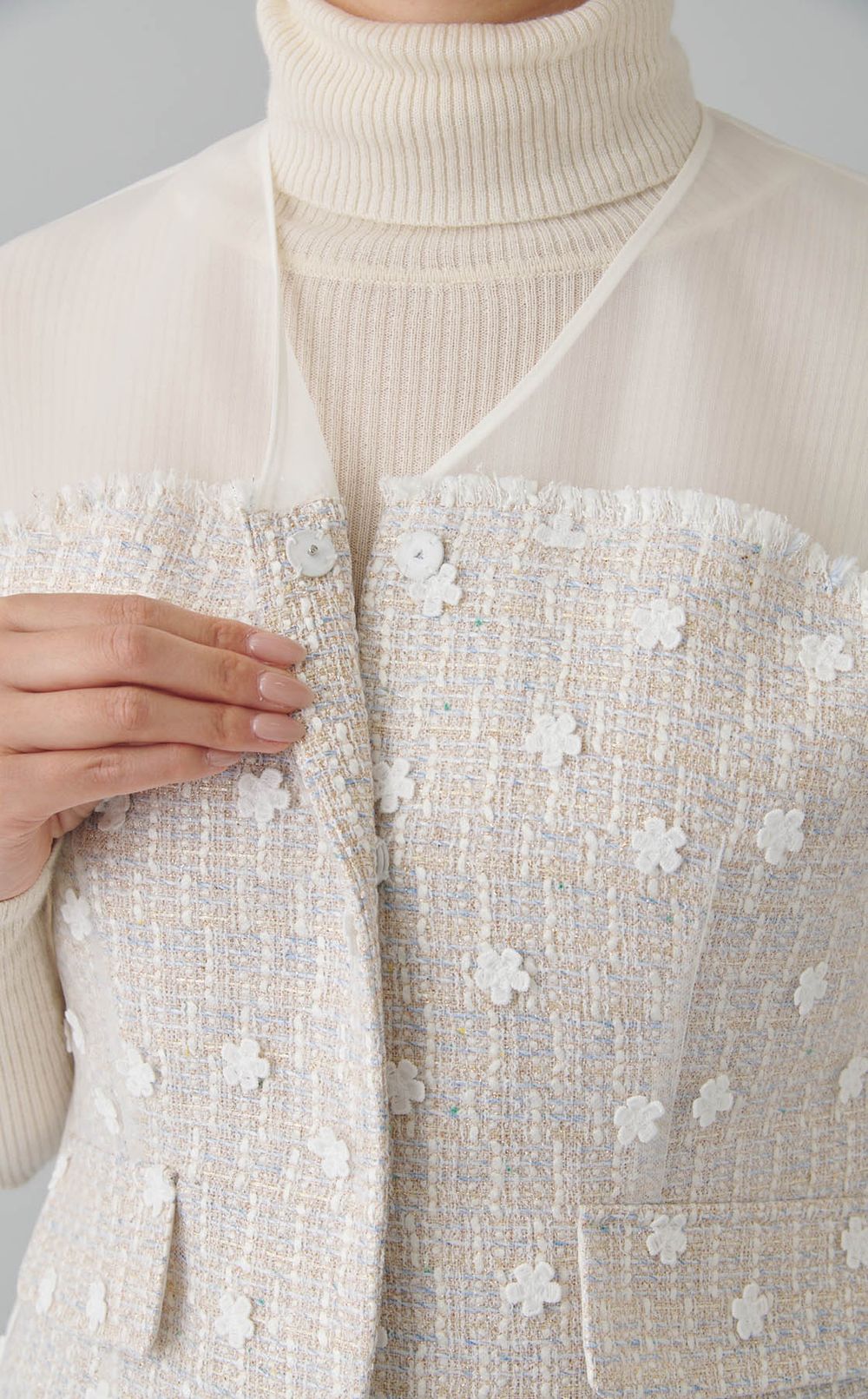 ツイードラッピングジレ