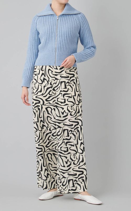 ゼブラプリント イージーストレートパンツ