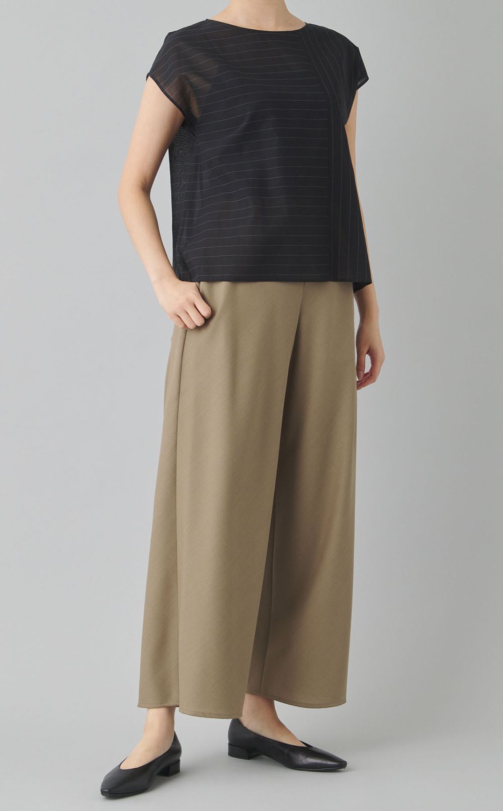 ボイルコットンドロップショルダートップス