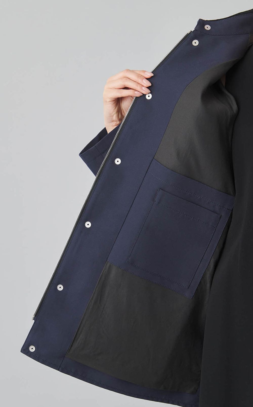 ダブルクロスステンカラーショートコート