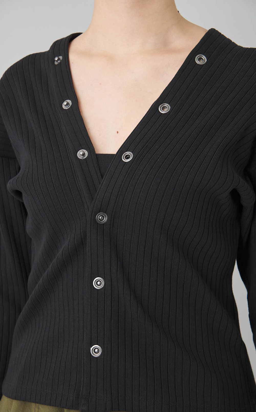 リブバックフロントトップス