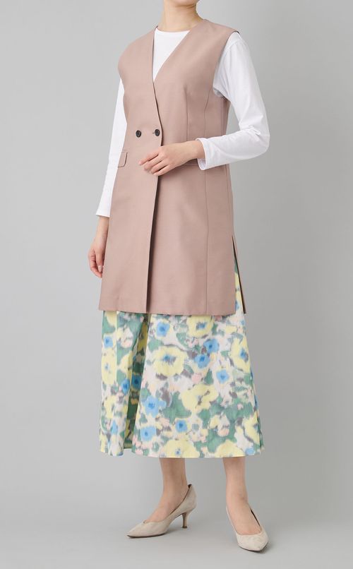 フラワージャガードタックスカート