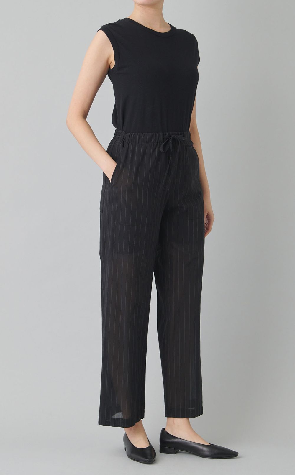 ボイルコットン ワイドイージーパンツ