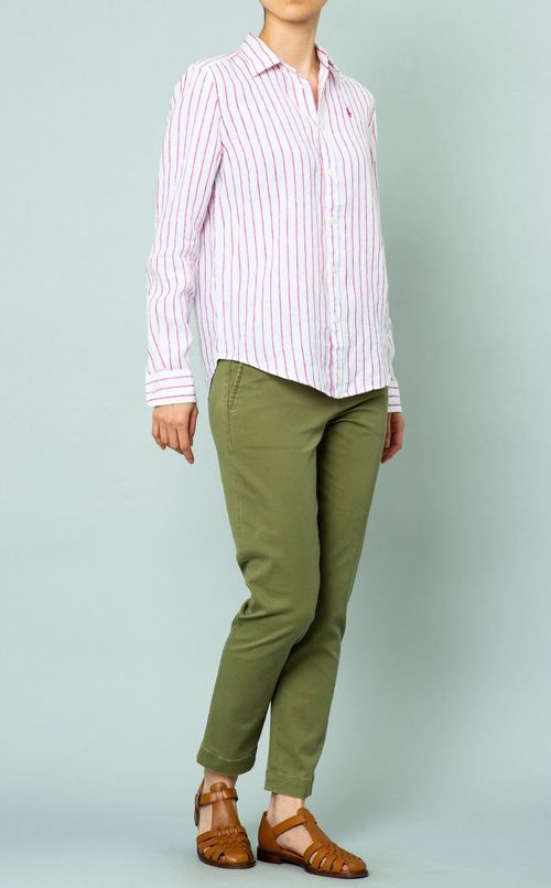 リネンストライプシャツ