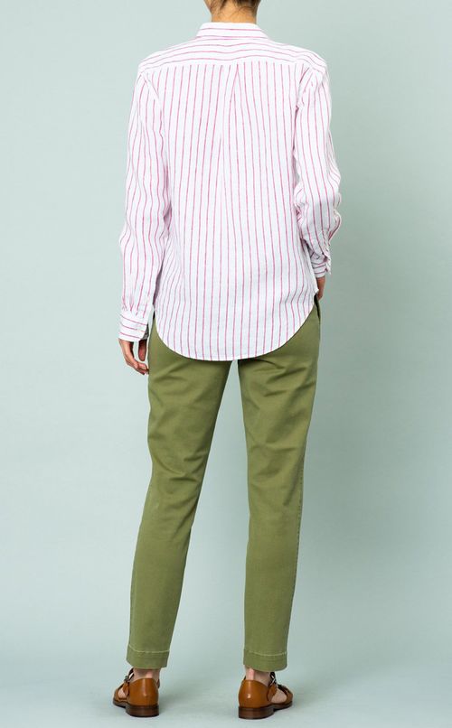 リネンストライプシャツ