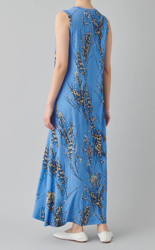 スリーブレスロングジャージードレス