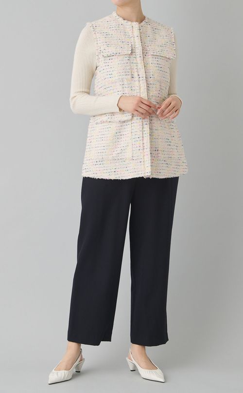 カラフルツイードポケットジレ