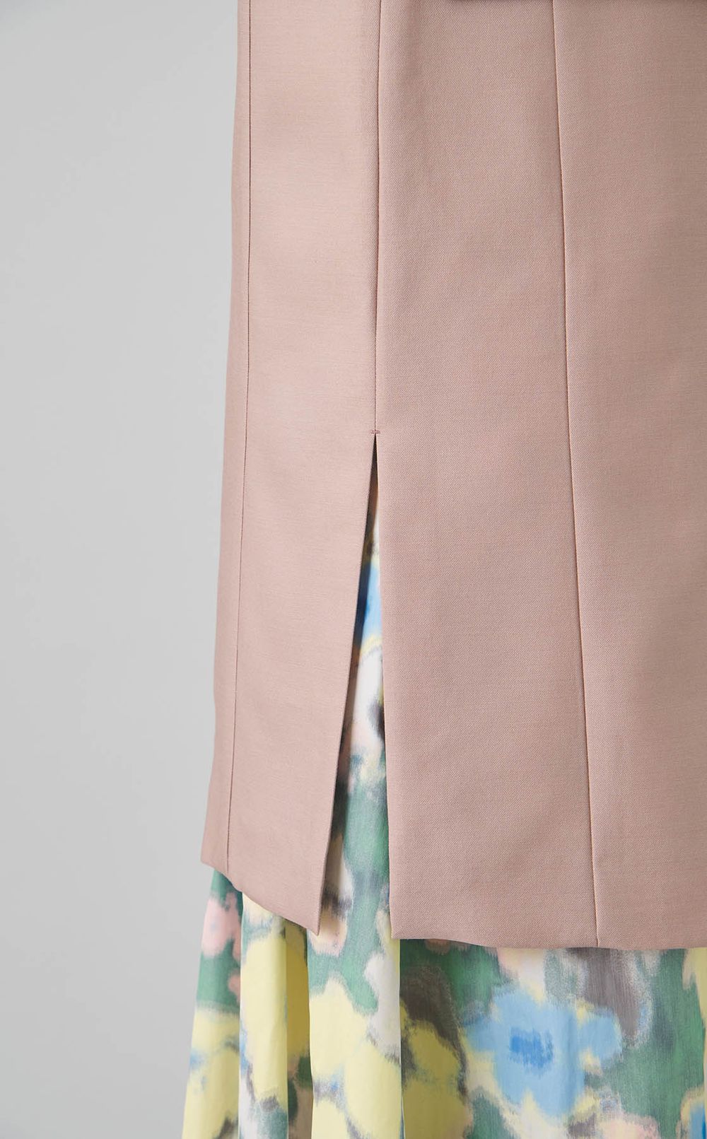 ウールシルクタッサー ロングジレ