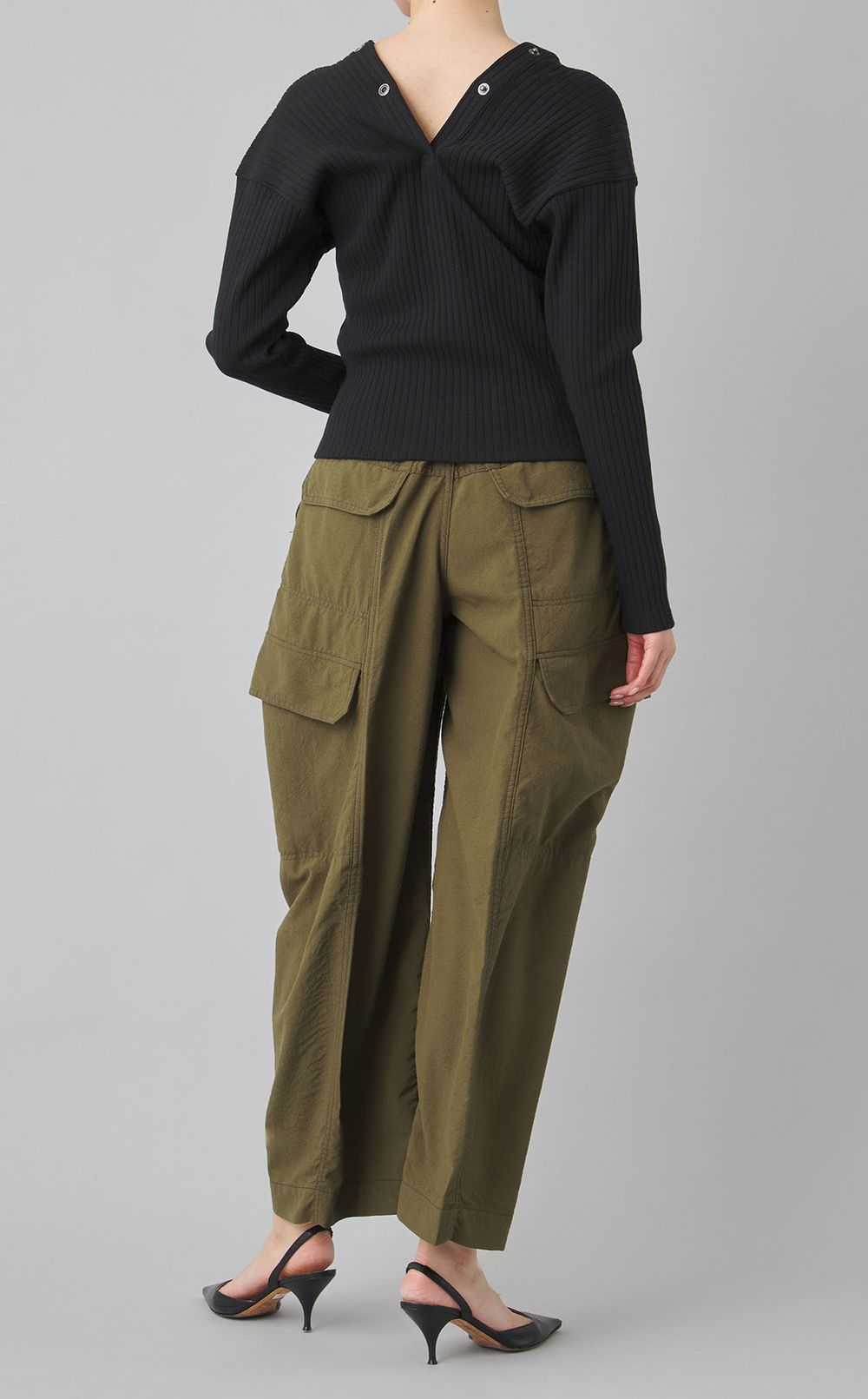 リブバックフロントトップス