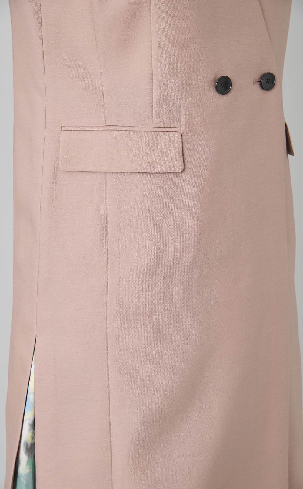 ウールシルクタッサー ロングジレ