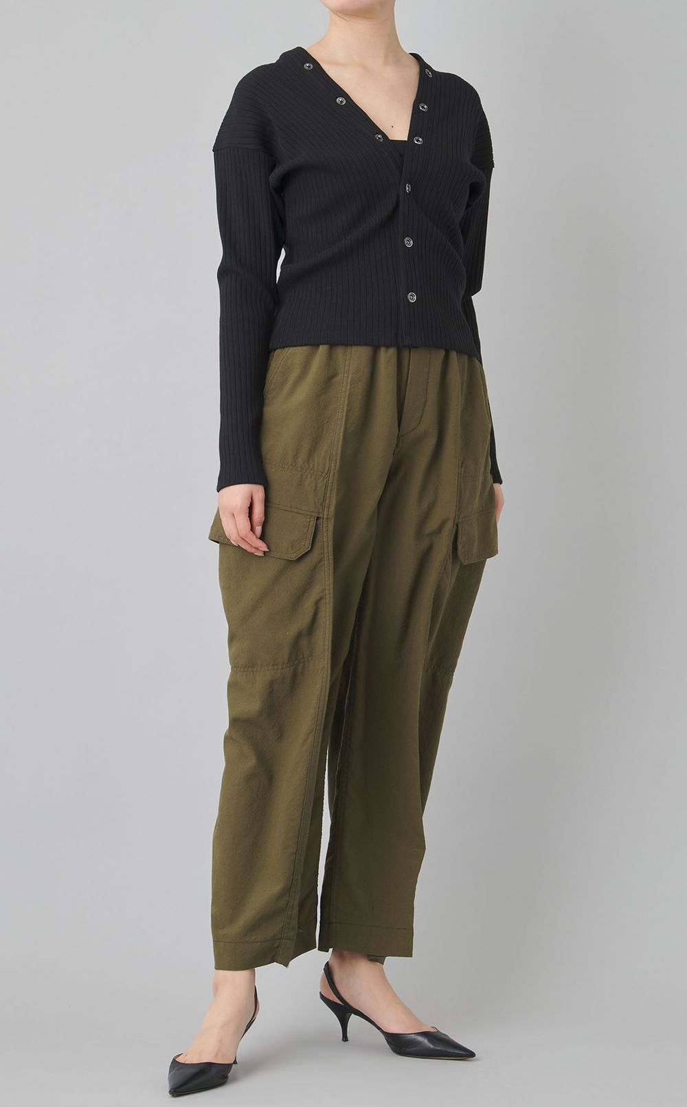 リブバックフロントトップス