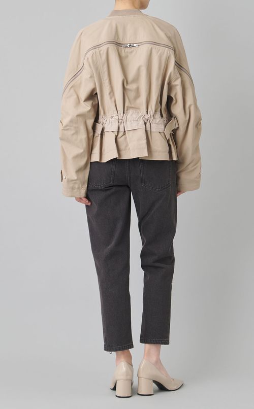 ダブルジップコクーンブルゾン