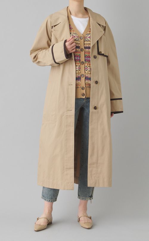 コットンパイピングトレンチコー卜