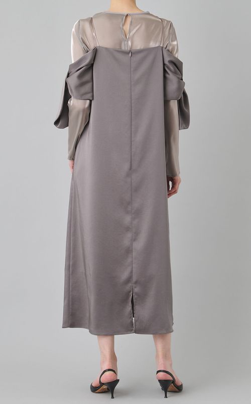 異素材コンビサイドリボンドレス