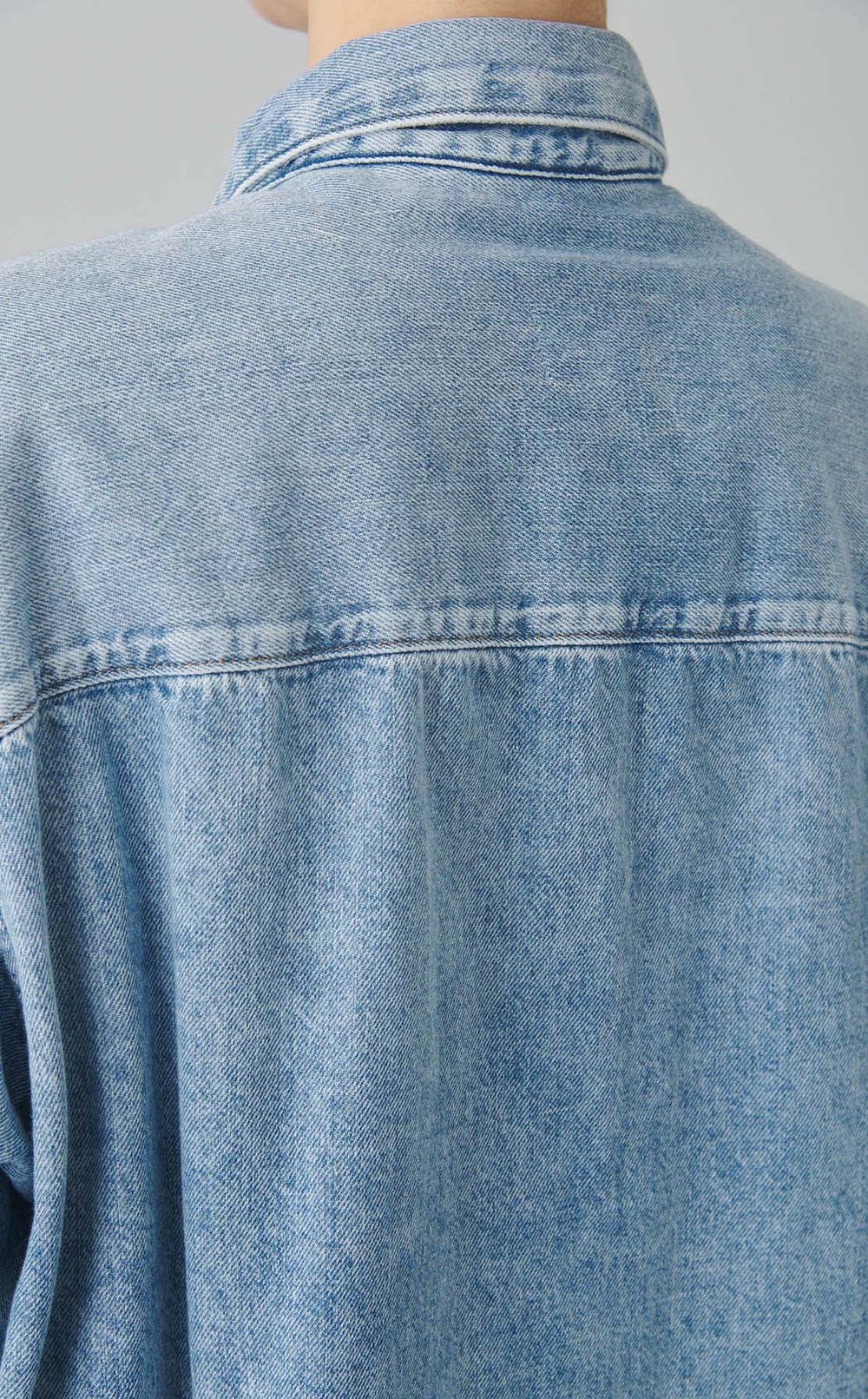 ロゴ刺繍デニムシャツワンピース