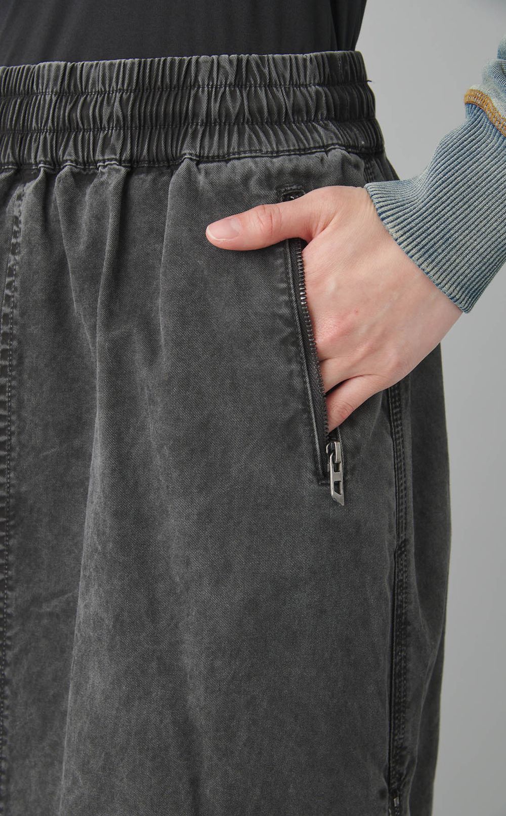 デニムサイドジップロングスカート