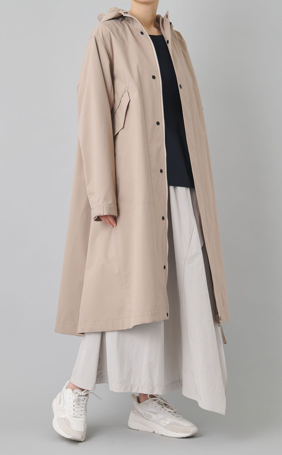 lelill｜3レイヤーフーディモッズコート