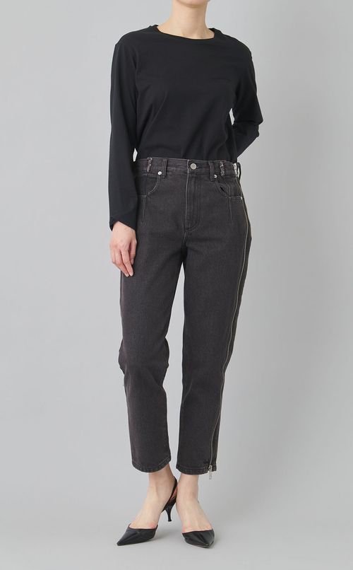 サイドジップデニムパンツ