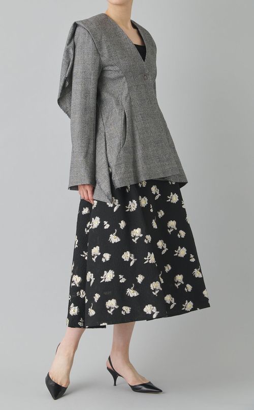 オーガンジーフラワータックスカート