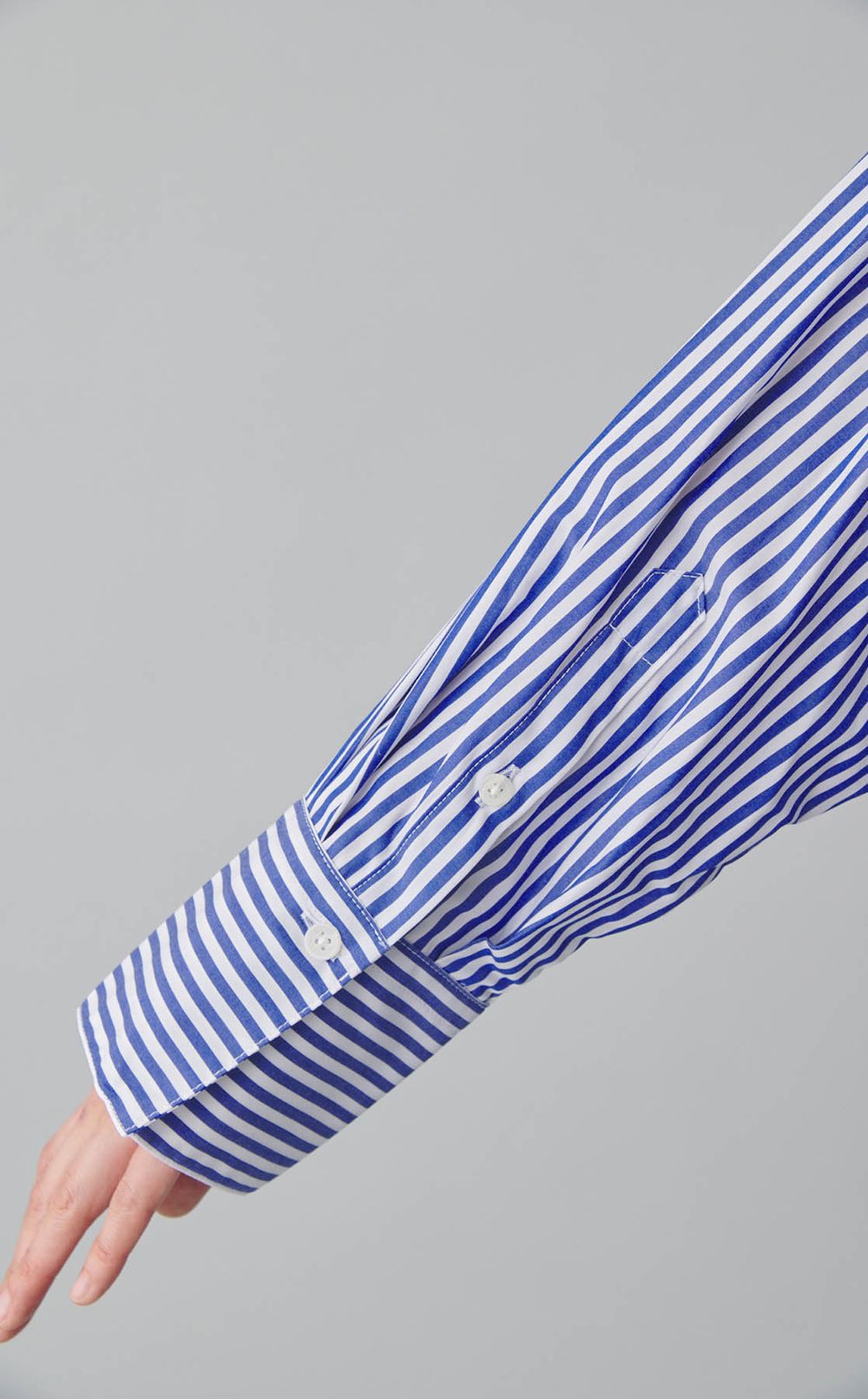 コットンパネルストライプシャツ