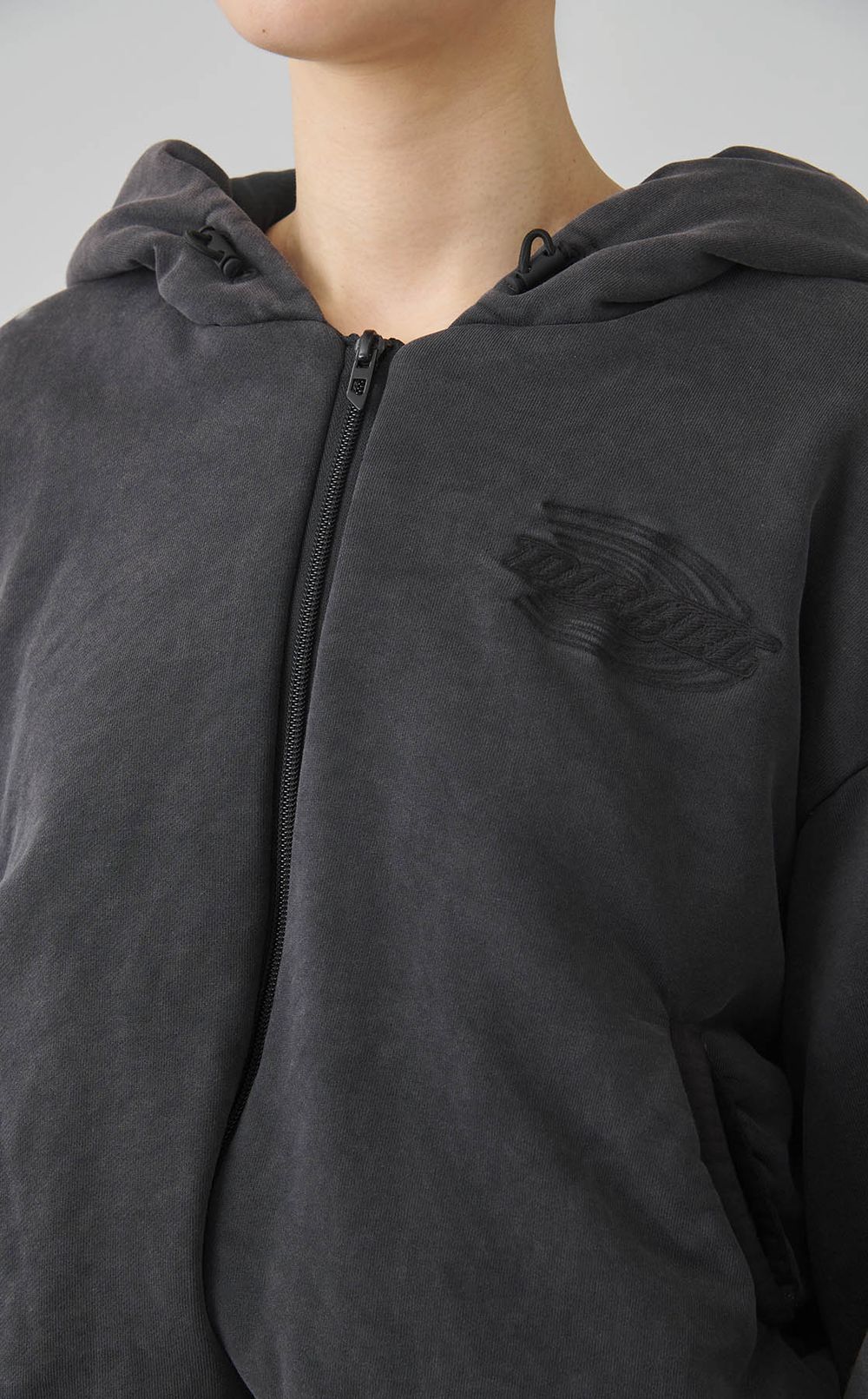 ダブルジャージークロップドパーカー