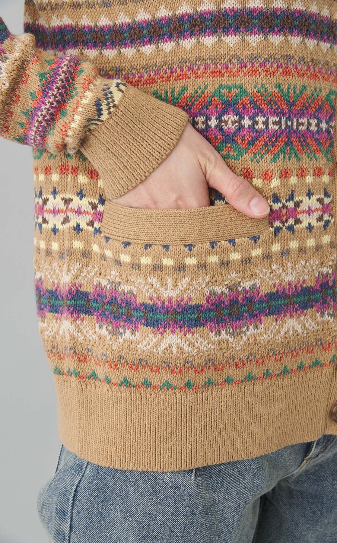 【未使用品】Lauren RalphLaurenフェアアイル柄ニットカーディガン Lauren Ralph Lauren｜フェアアイルニットカーディガン