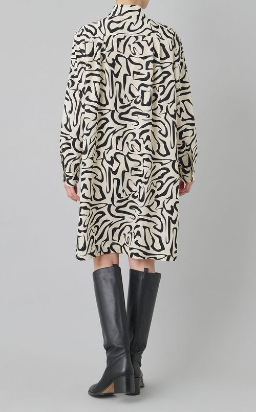 ゼブラプリント シャツワンピース