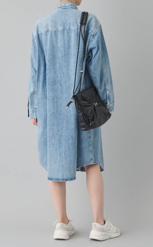 ロゴ刺繍デニムシャツワンピース