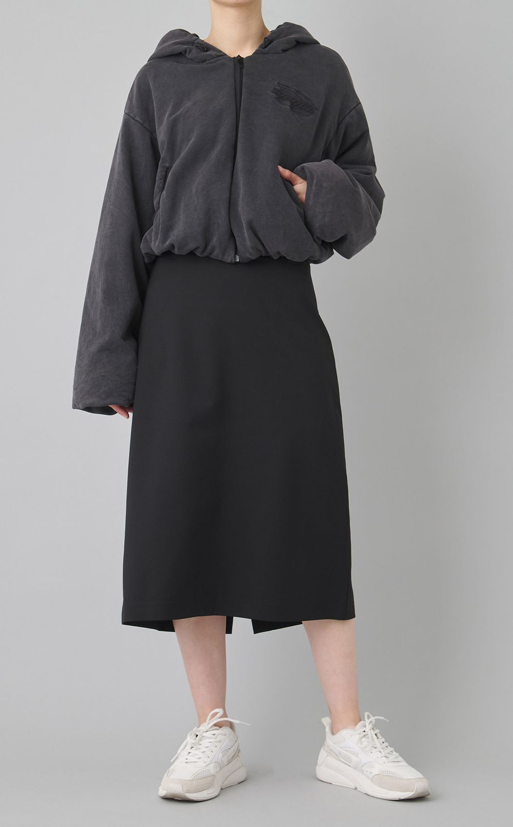 ダブルジャージークロップドパーカー