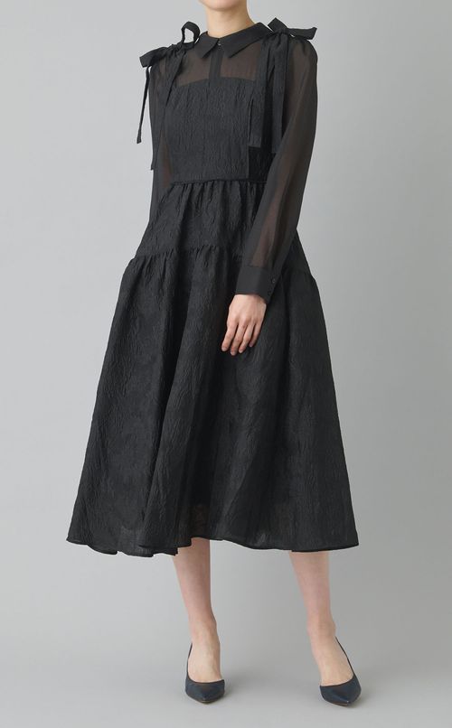 シアーシャツコンビワンピース