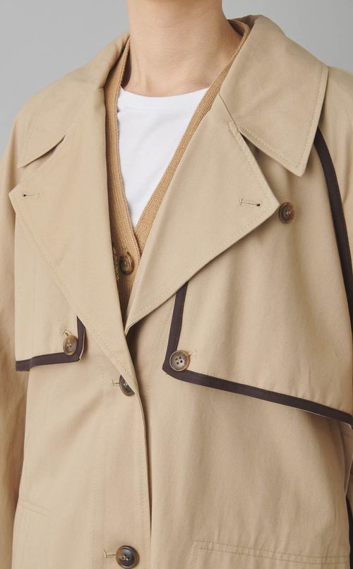 コットンパイピングトレンチコー卜