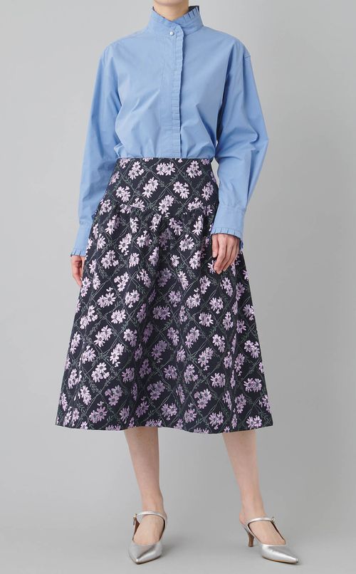 チュールフリルレイヤードブラウス