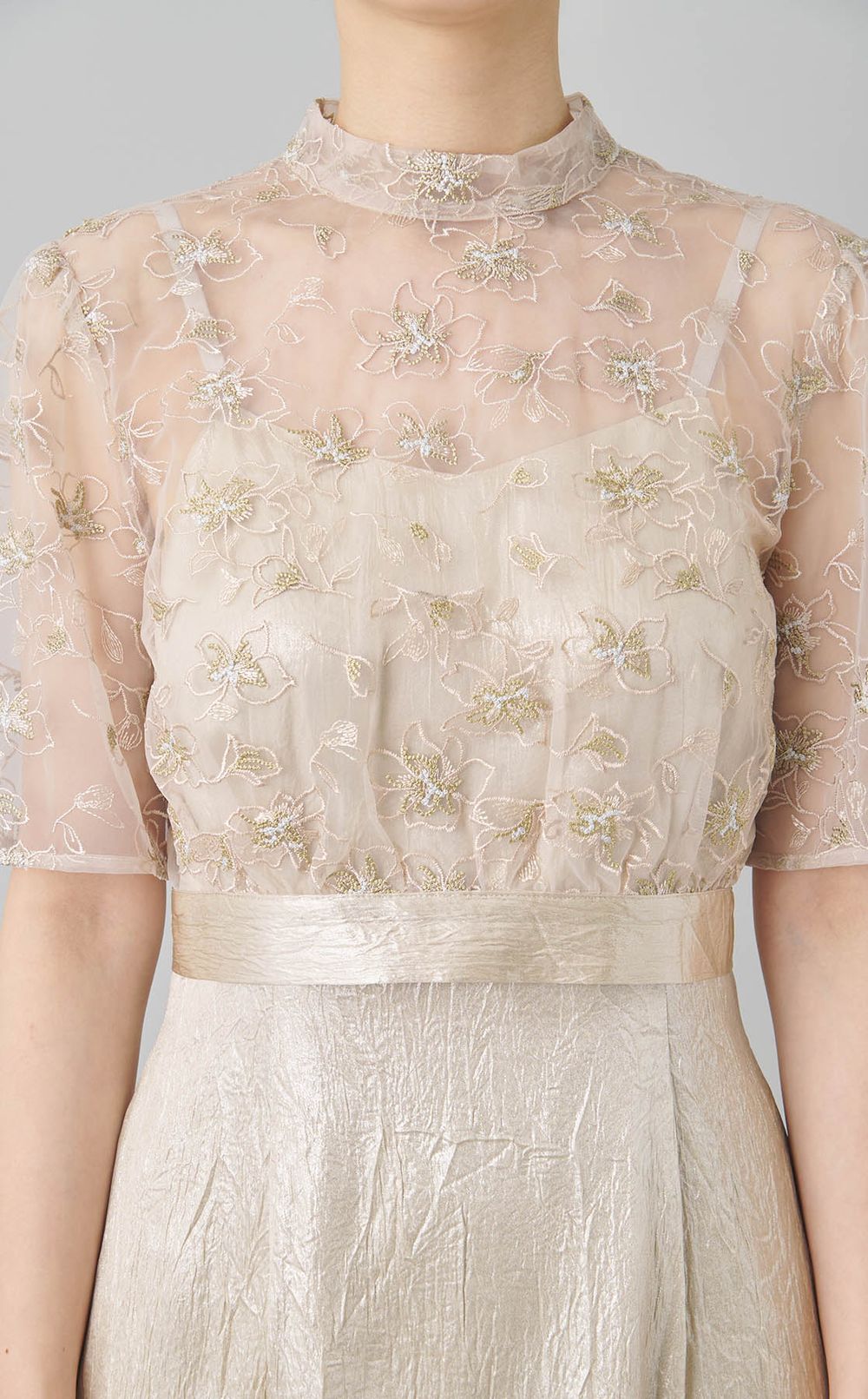 フラワーオーガンジーセットドレス