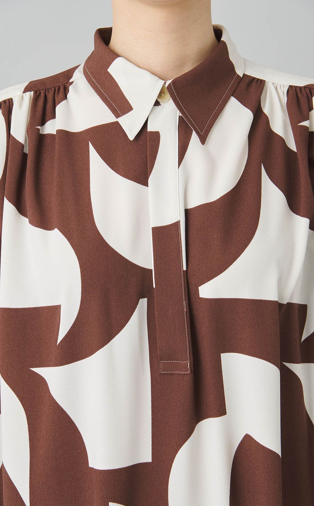 ジオメトリープリント ロングワンピース