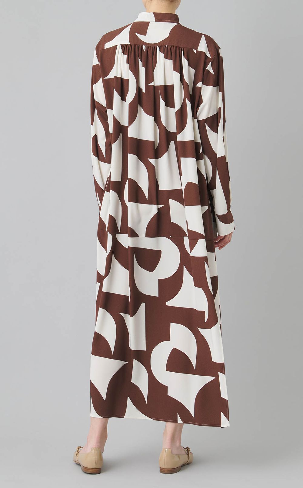 ジオメトリープリント ロングワンピース