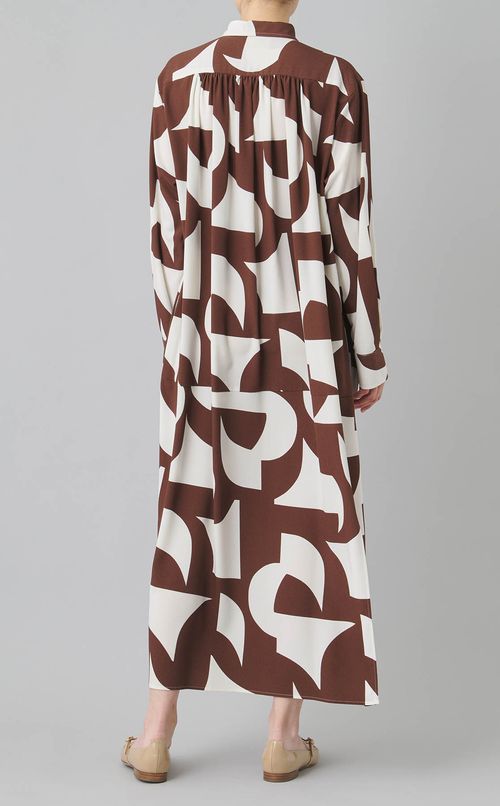 ジオメトリープリント ロングワンピース
