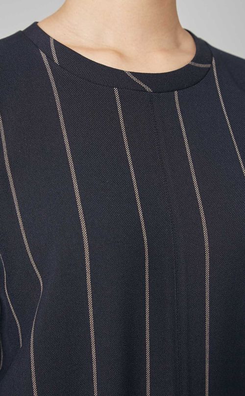 ピンストライプウエストリボントトップス