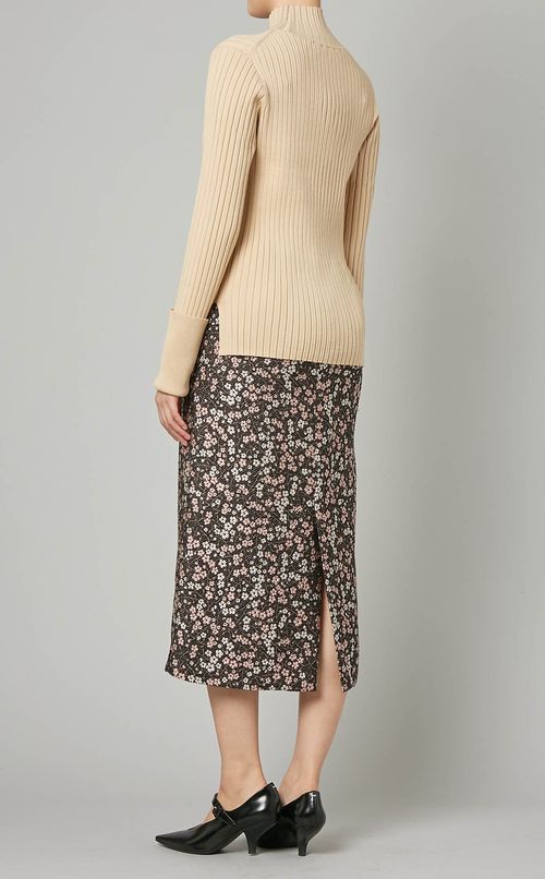 ワイドリブタートルネックニット