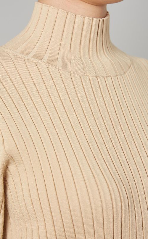 ワイドリブタートルネックニット