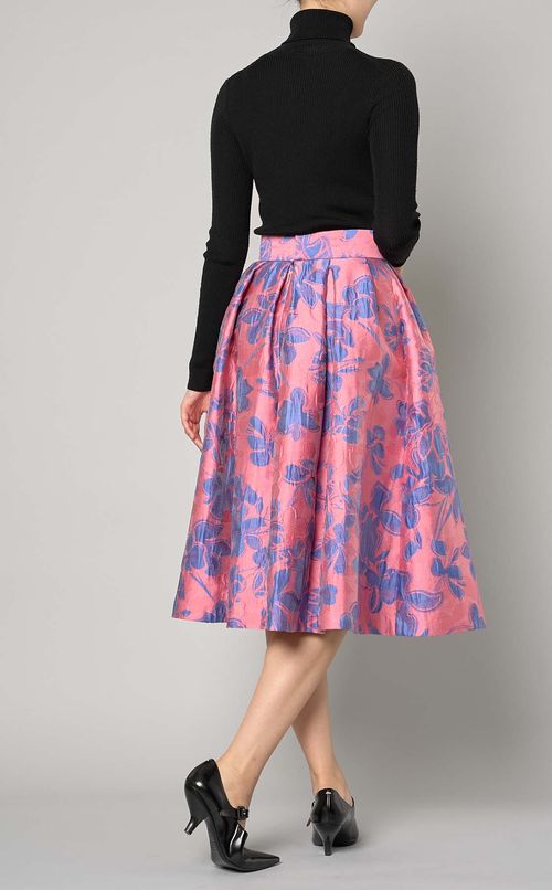 フラワージャガードフレアスカート